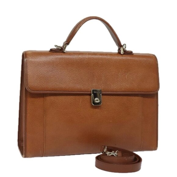 Burberrys Hand Bag Leather 2way Brown Auth ep4729 - Picture 1 of 16